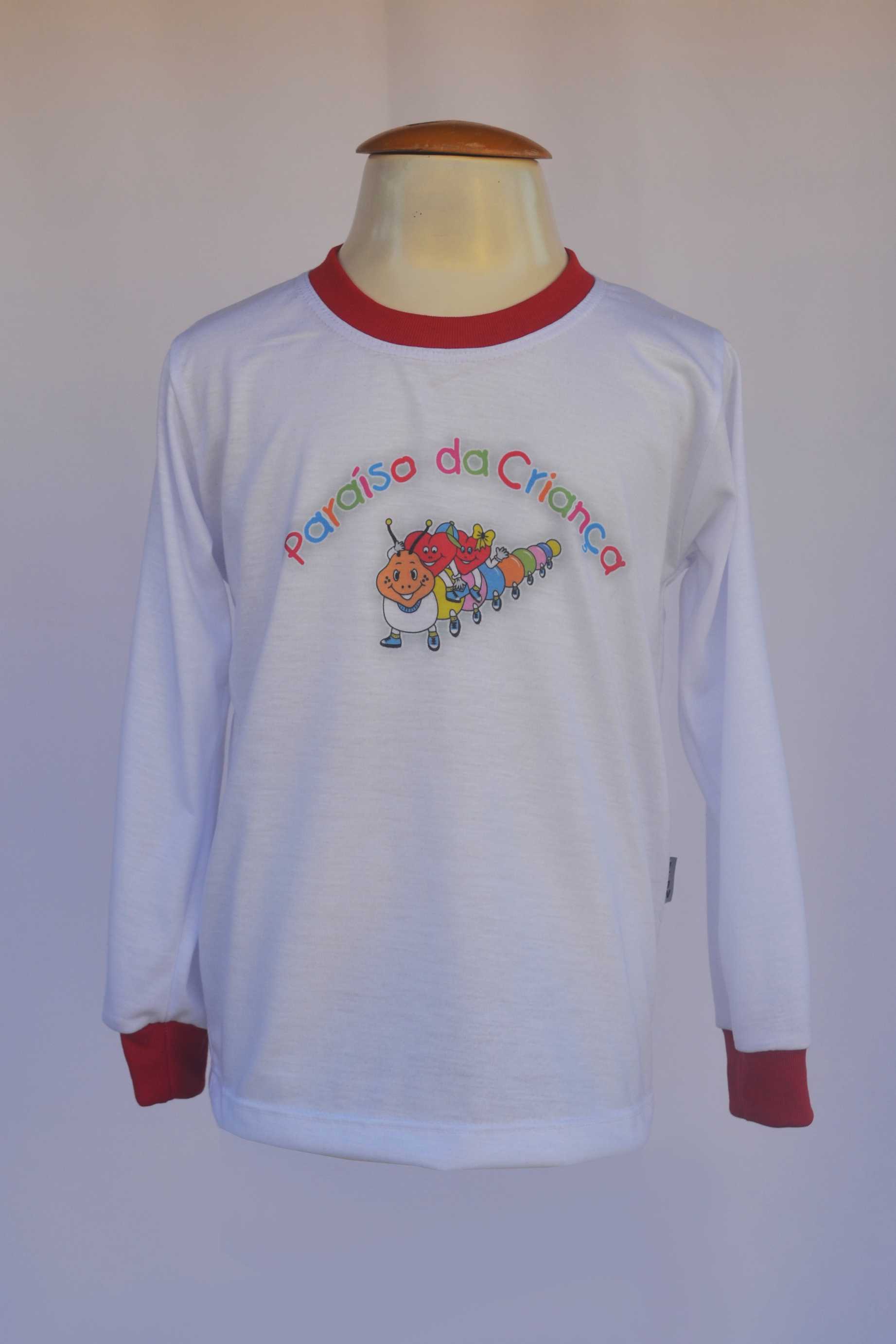 Camiseta branca manga longa Neon Uniformes Keluc Jaqueta
