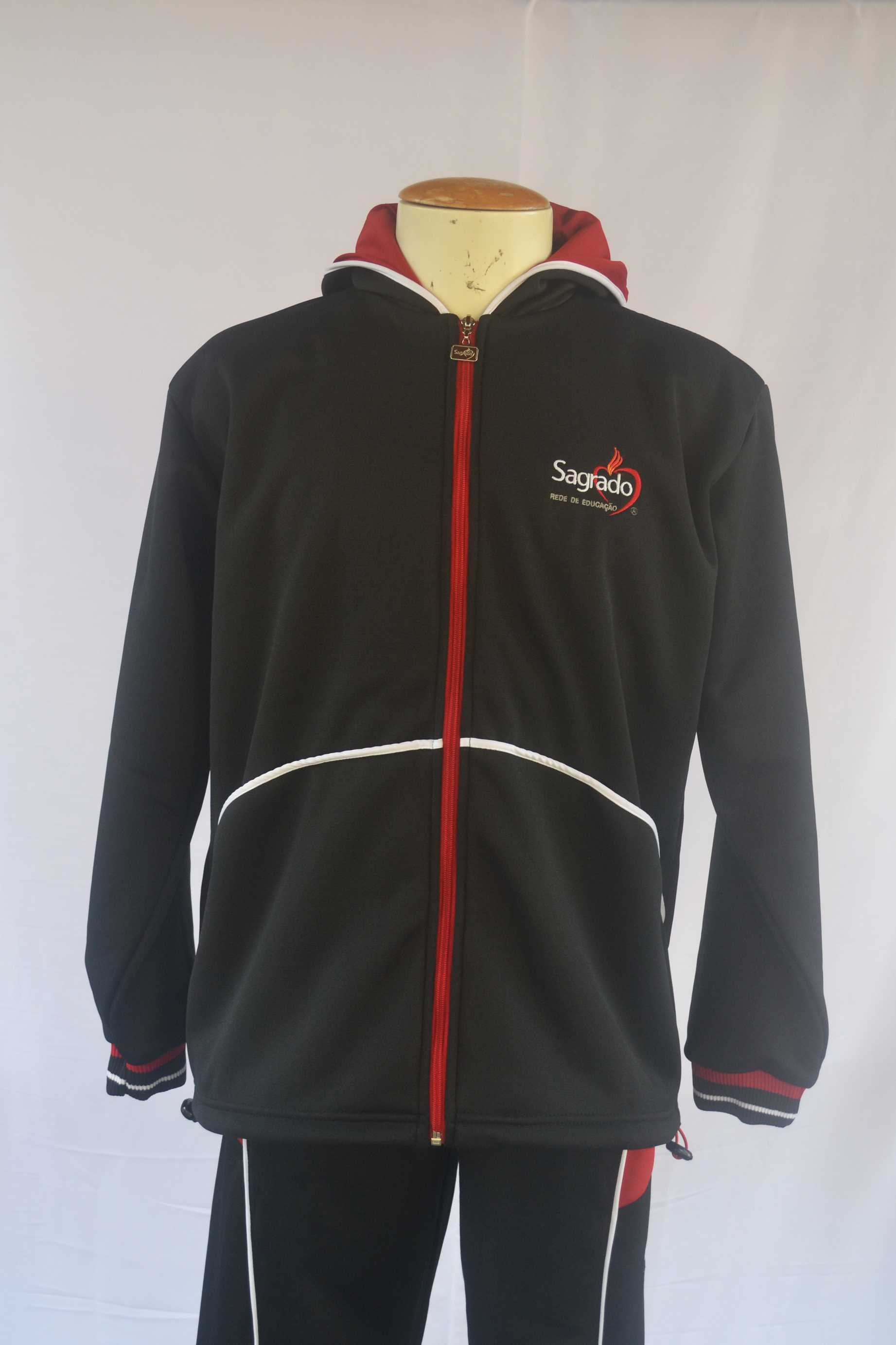 Jaqueta flanelada com capuz preta Neon Uniformes Keluc Jaqueta